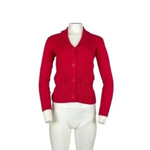 Contact Button Up Cardigan Red Size Small